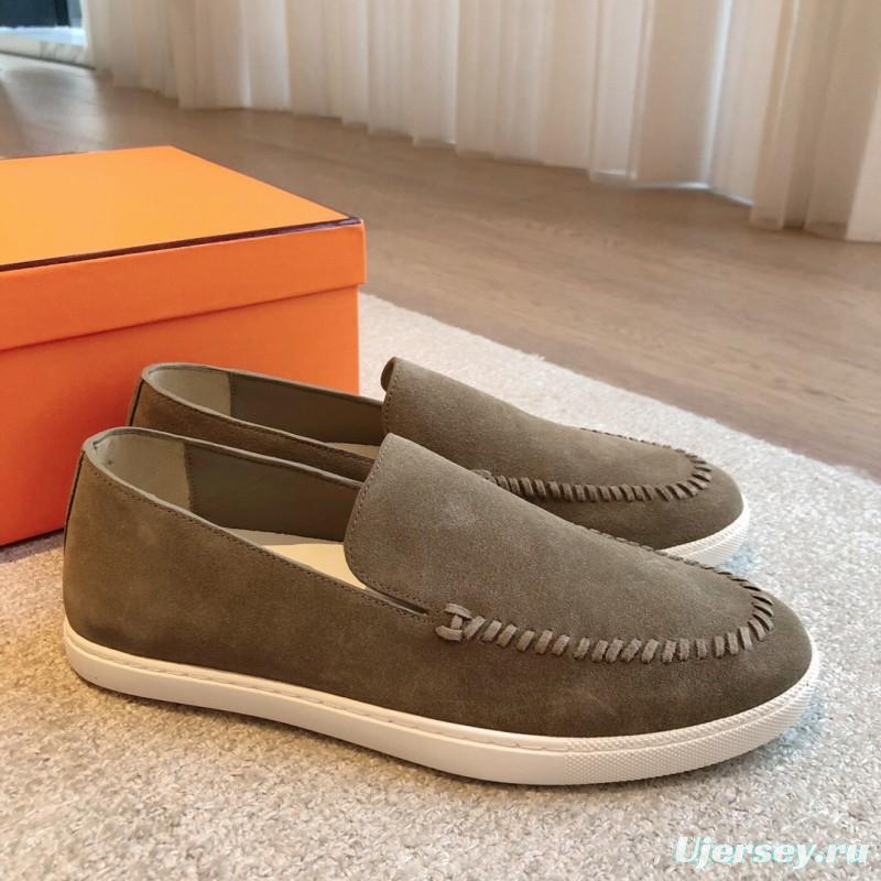 2025 Unisex Hermès Brown Suede Plimsolls AS00380