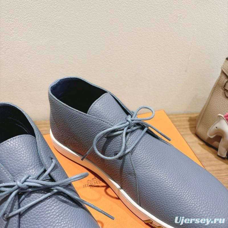 2025 Unisex H Light Blue Leather Sneakers AS00380