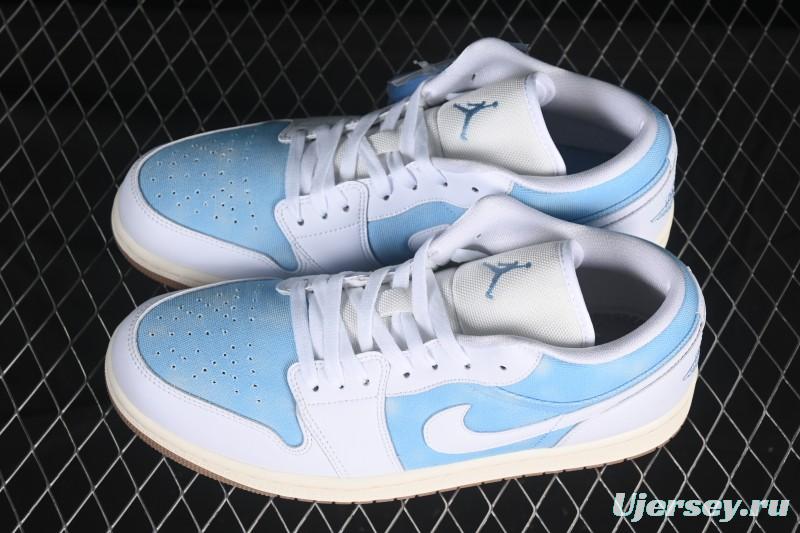 Nike Air Jordan 1 Low Worn Blue Denim Casual Sneakers - HQ2004-400