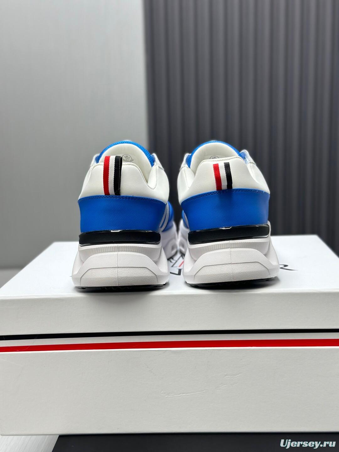 2025 Unisex Moncler Blue White Nylon Mesh Trailgrip GTX Trail Running Shoes KFY00390