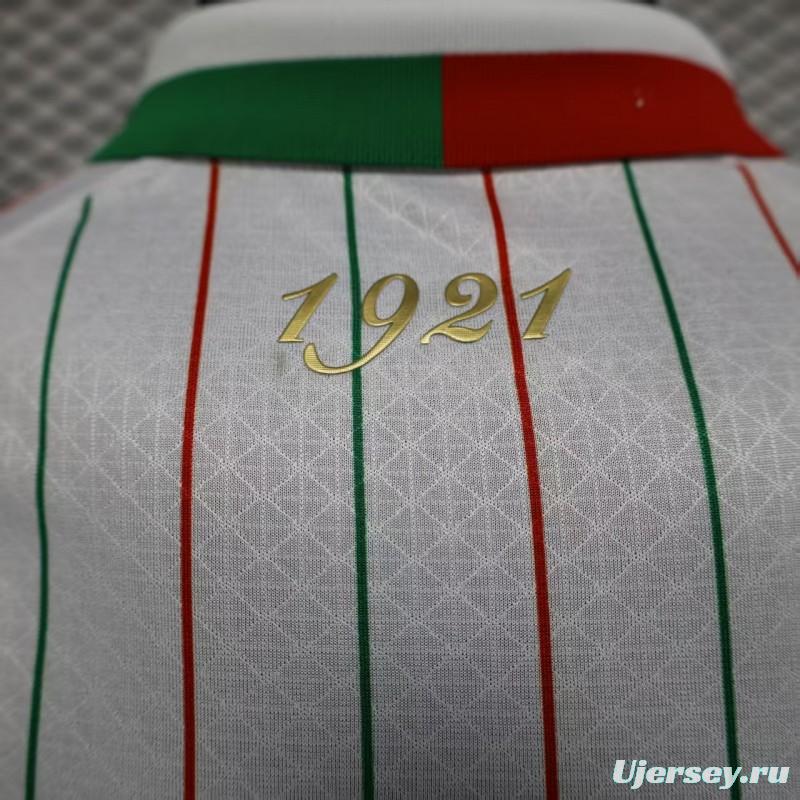 Player Version 2025 Palestina White with Red and Green Pinstripe Jersey