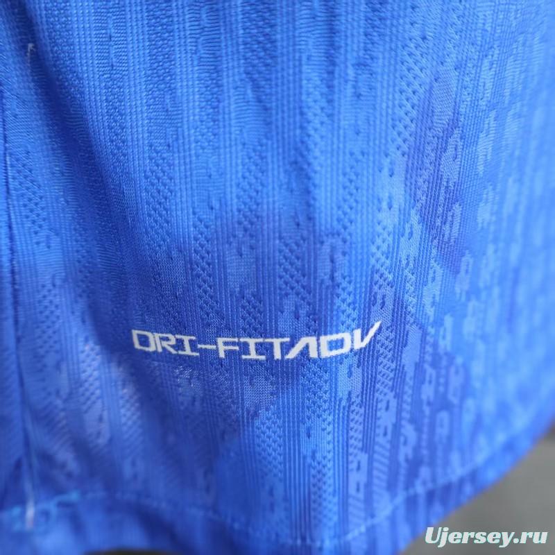 Player Version 25/26 Barcelona Travis Scott Blue with Red Half Split Jersey