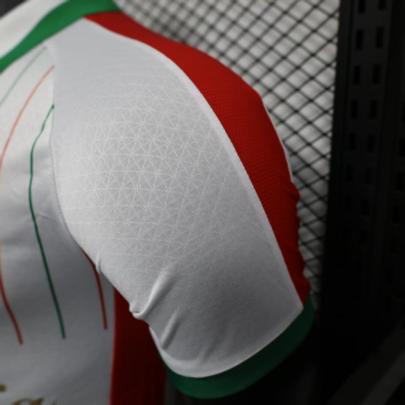 Player Version 2025 CD Palestina White with Red and Green Pinstripe Jersey