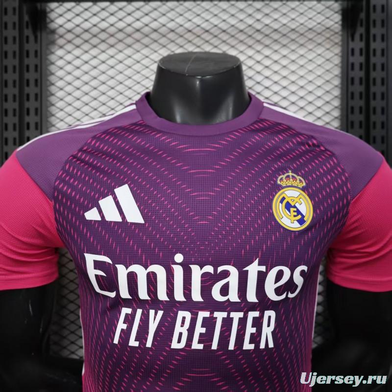 Player Version 25/26 Real Madrid Purple Pink with Geometric Wave Pattern Jersey