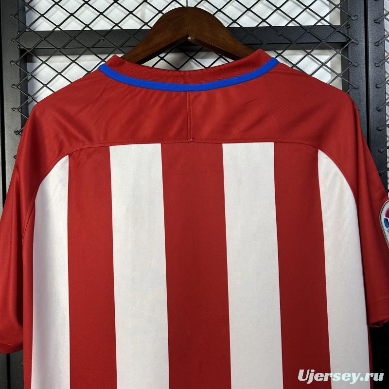 16/17 Retro Atletico Madrid Home Jersey