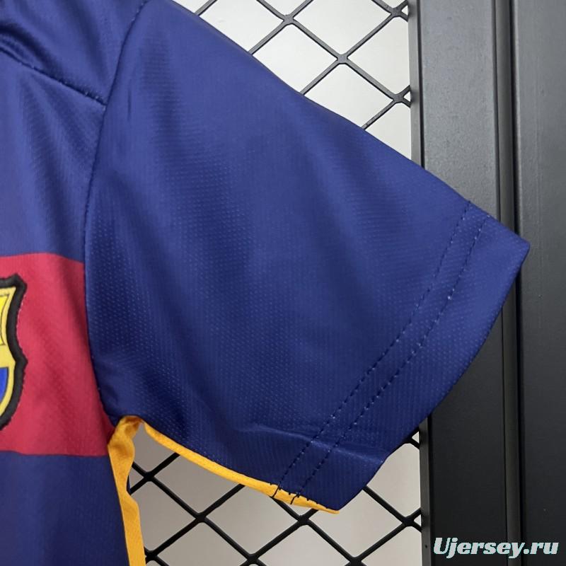 Retro 15/16 Kids Barcelona Home Size 16-28 Jersey