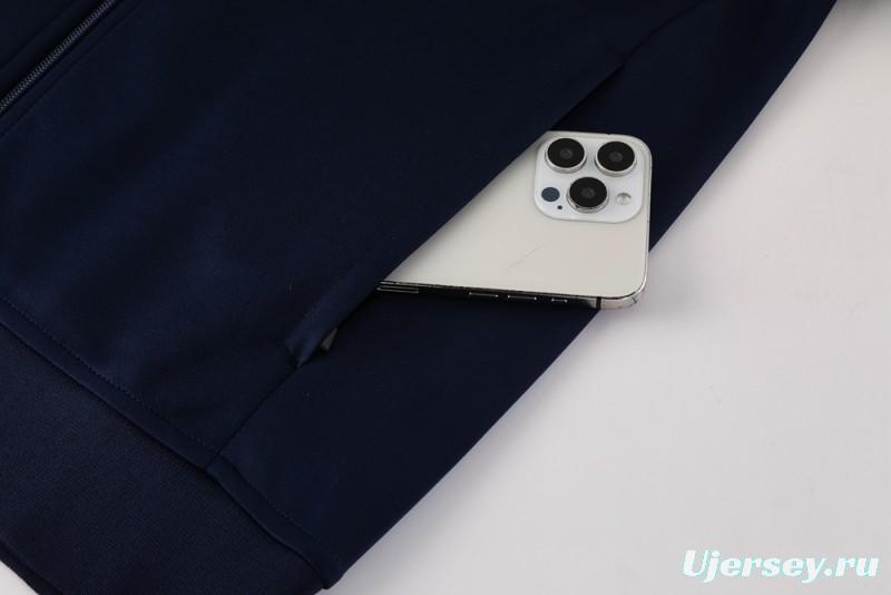 2025 Nike Blue/Navy Full Hoodie Zipper Jacket +Long Pants