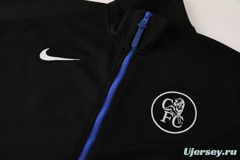 25/26 Chelsea Black/Blue Full Zipper Jacket +Long Pants