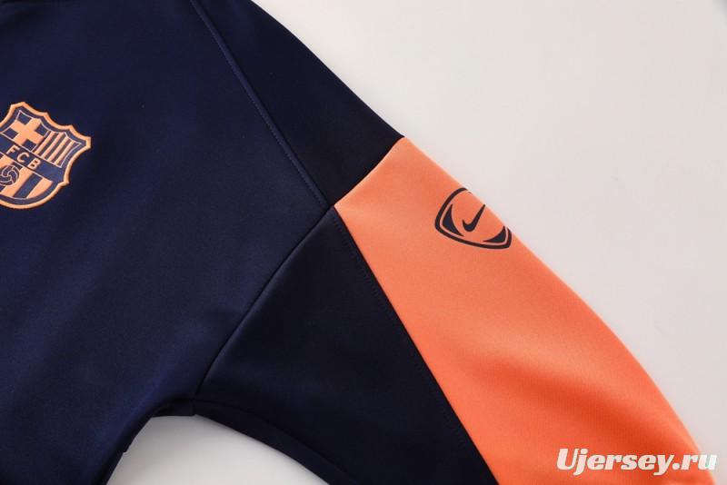 25/26 Barcelona Navy/Orange Full Zipper Jacket +Long Pants