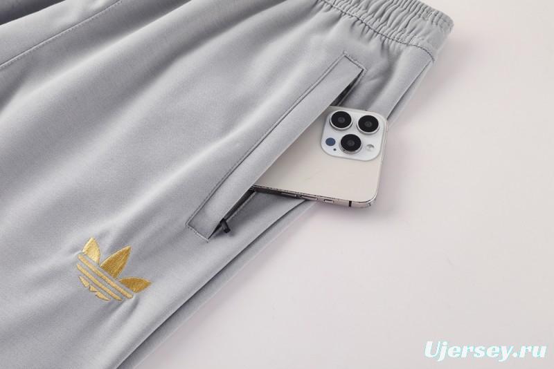 25/26 Manchester United Hooide Grey Full Zipper Jacket + Long Pants