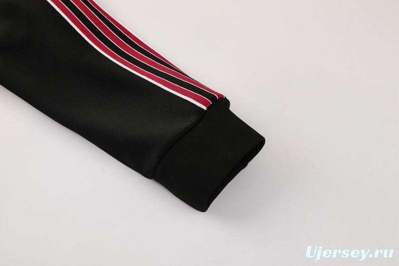 25/26 Manchester United Black Full Hoodie Zipper Jacket +Long Pants