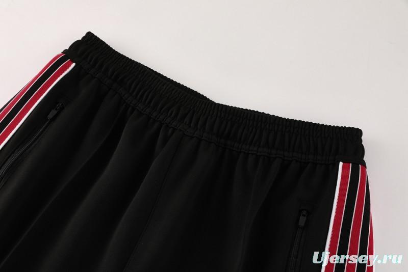 25/26 Manchester United Black Full Hoodie Zipper Jacket +Long Pants