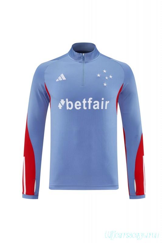 25/26 Cruzeiro Bluish Gray Navy Half Zipper Jacket+Long Pants