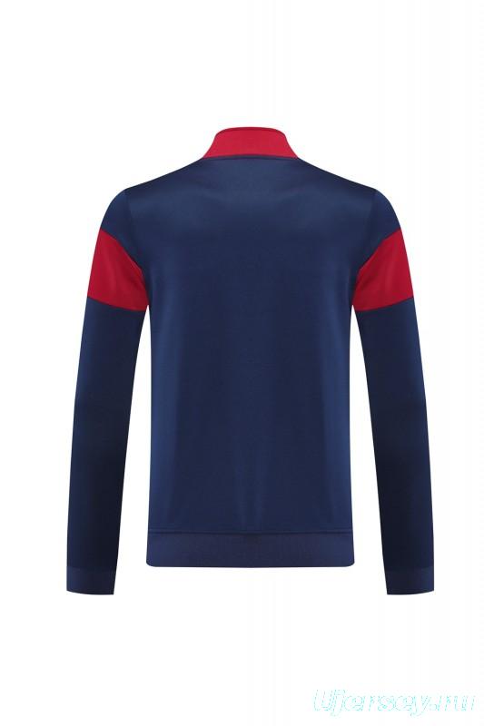 2025 Nike Red/Navy Full Hoodie Zipper Jacket +Long Pants