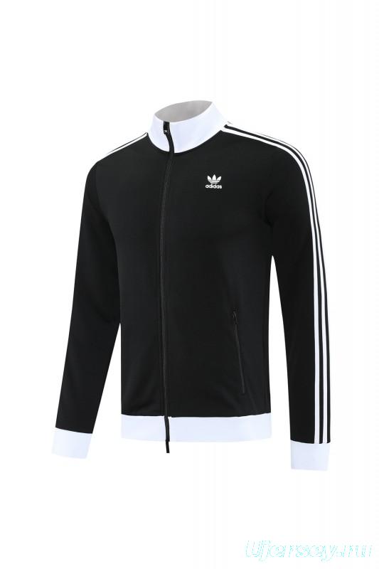 2025 Adidas Original Black Full Hoodie Zipper Jacket +Long Pants