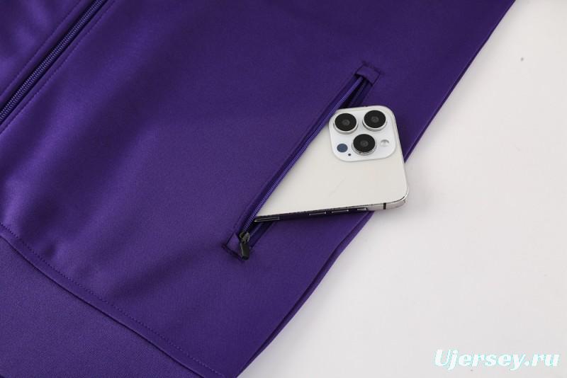 25/26 Real Madrid Purple Full Zipper Jacket +Long Pants