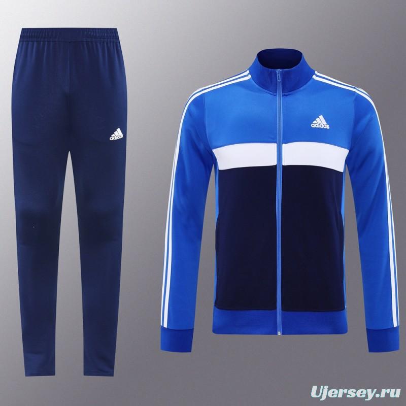 2025 Adidas Blue/Navy Full Zipper Jacket +Long Pants