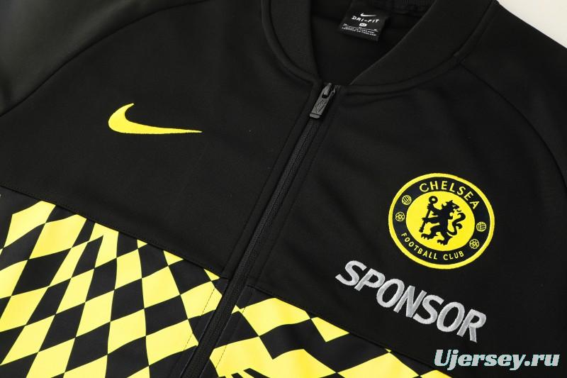 25/26 Chelsea Black/Yellow Full Zipper Jacket + Long Pants