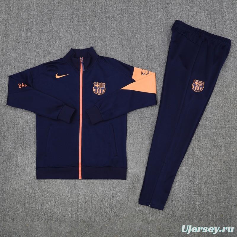 25/26 Barcelona Navy/Orange Full Zipper Jacket +Long Pants