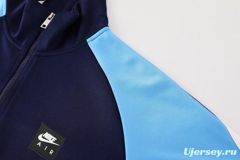 2025 NIKE Light Blue/Navy Full Zipper Jacket +Long Pants