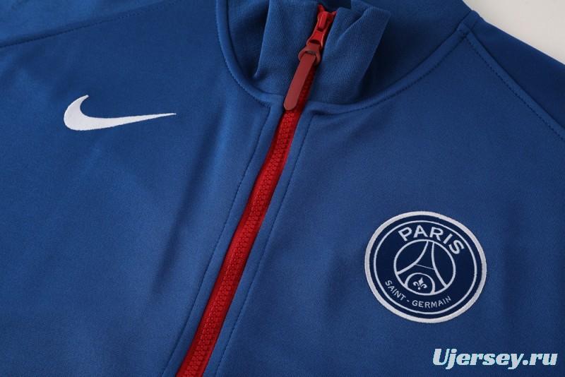 25/26 PSG Blue Full Hoodie Zipper Jacket +Long Pants