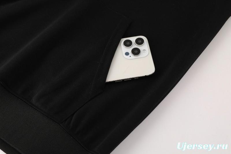 25/26 Juventus Black Hoodie Full Zipper Jacket + Long Pants