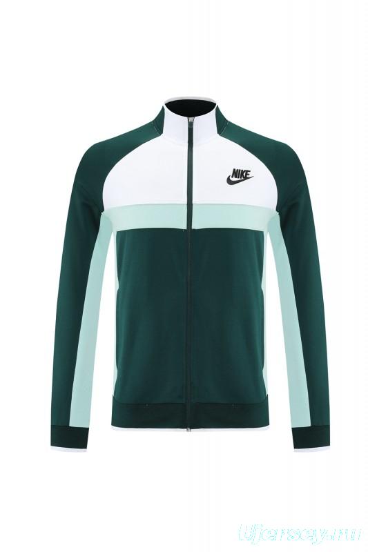 2025 Nike Green/White Full Hoodie Zipper Jacket +Long Pants