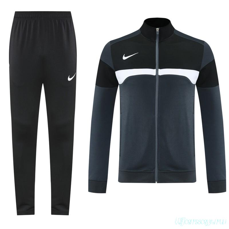 2025 Nike Black/Deep Grey Full Hoodie Zipper Jacket +Long Pants