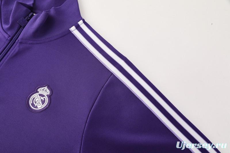 25/26 Real Madrid Purple Full Zipper Jacket +Long Pants