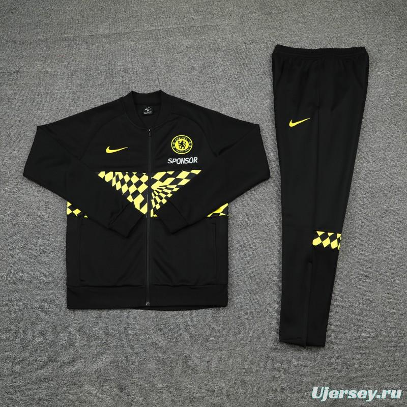 25/26 Chelsea Black/Yellow Full Zipper Jacket + Long Pants