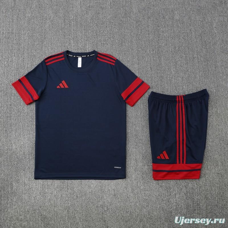 2025 Adidas Black/Red Short Sleeve Jersey+Shorts