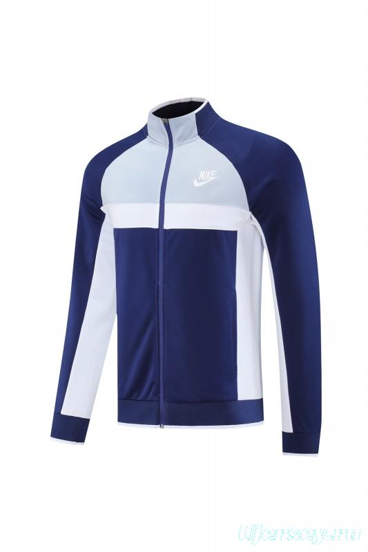 2025 Nike Grey/Navy Full Hoodie Zipper Jacket +Long Pants