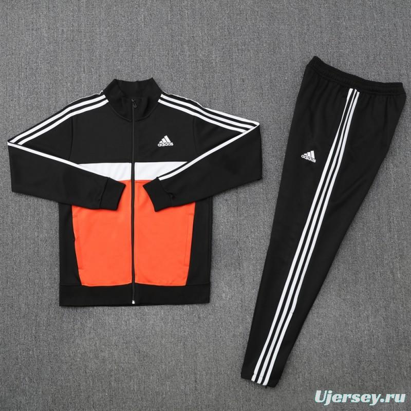 2025 Adidas Orange/Black Full Zipper Jacket +Long Pants