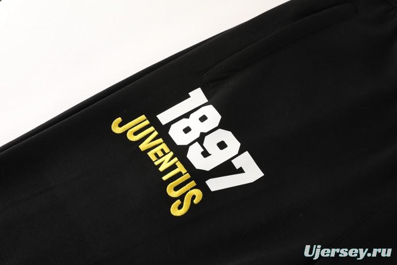 25/26 Juventus Black Hoodie Full Zipper Jacket + Long Pants