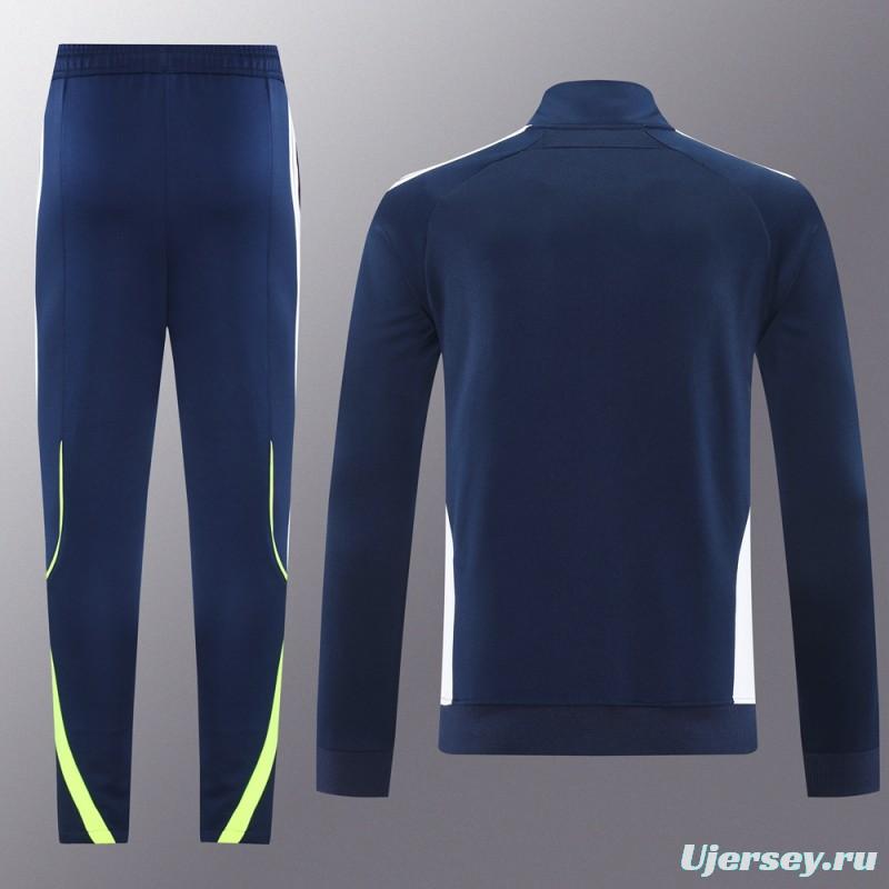 25/26 Real Madrid Navy/White Full Zipper Jacket +Long Pants