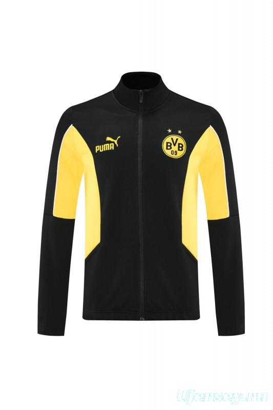 25/26 Borussia Dortmund Black/Yellow Full Zipper Jacket +Long Pants