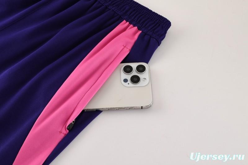 2025 Adidas Purple/Neon Green Half Zipper Jacket +Long Pants