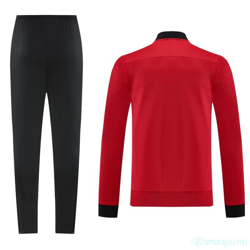 2025 NIKE Red Full Zipper Jacket + Long Pants