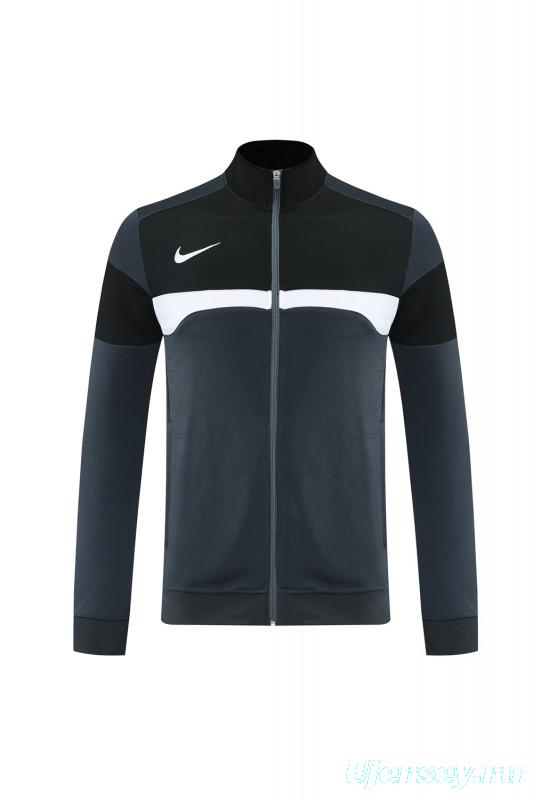 2025 Nike Black/Deep Grey Full Hoodie Zipper Jacket +Long Pants