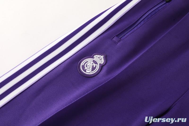 25/26 Real Madrid Purple Full Zipper Jacket +Long Pants