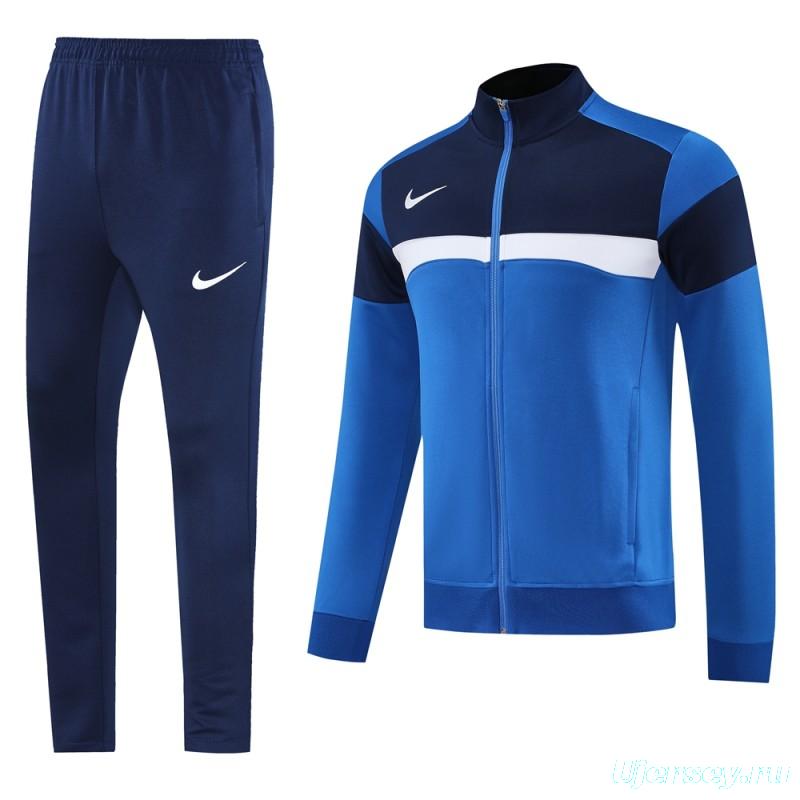 2025 Nike Blue/Black Full Hoodie Zipper Jacket +Long Pants