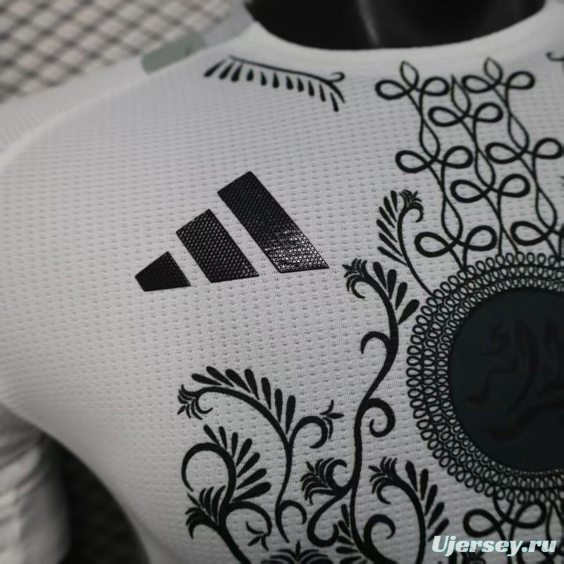 Player Version 2025 Algeria White with Traditional Pattern Jersey