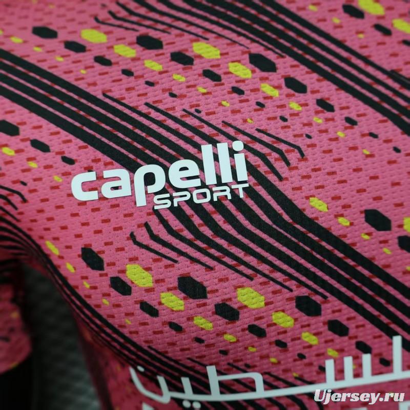 Player Version 25/26 Palestine Pink with Geometric Wave Pattern Jersey