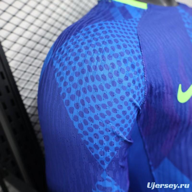 Player Version 2025 Brazil Away Long Sleeve Jersey