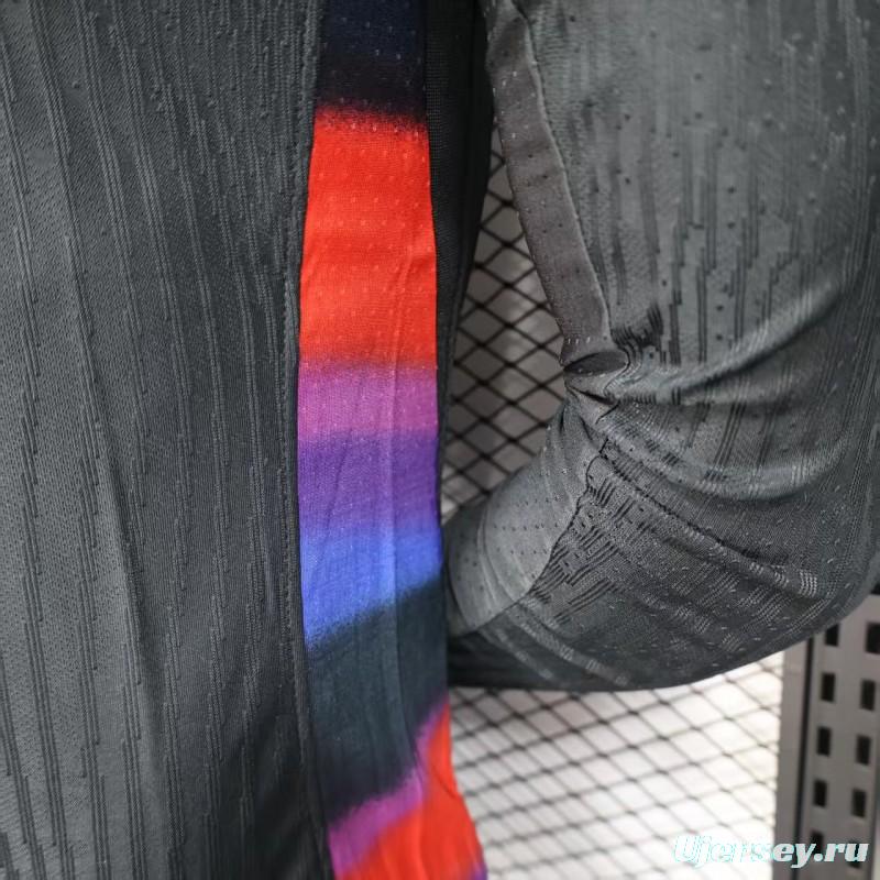 Player Version 2025 England Away Black Long Sleeve Jersey