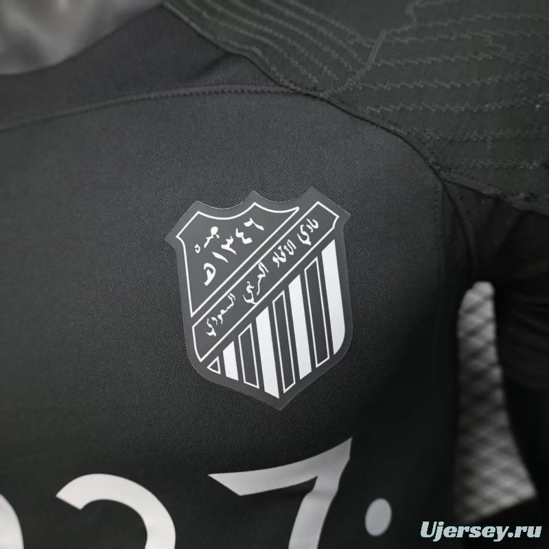 Player Version 25/26 Al-Ahli Black Champion Jersey With Silver Sponsor