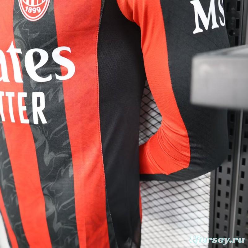 Player Version 25/26 AC Milan Home Long Sleeve Jersey
