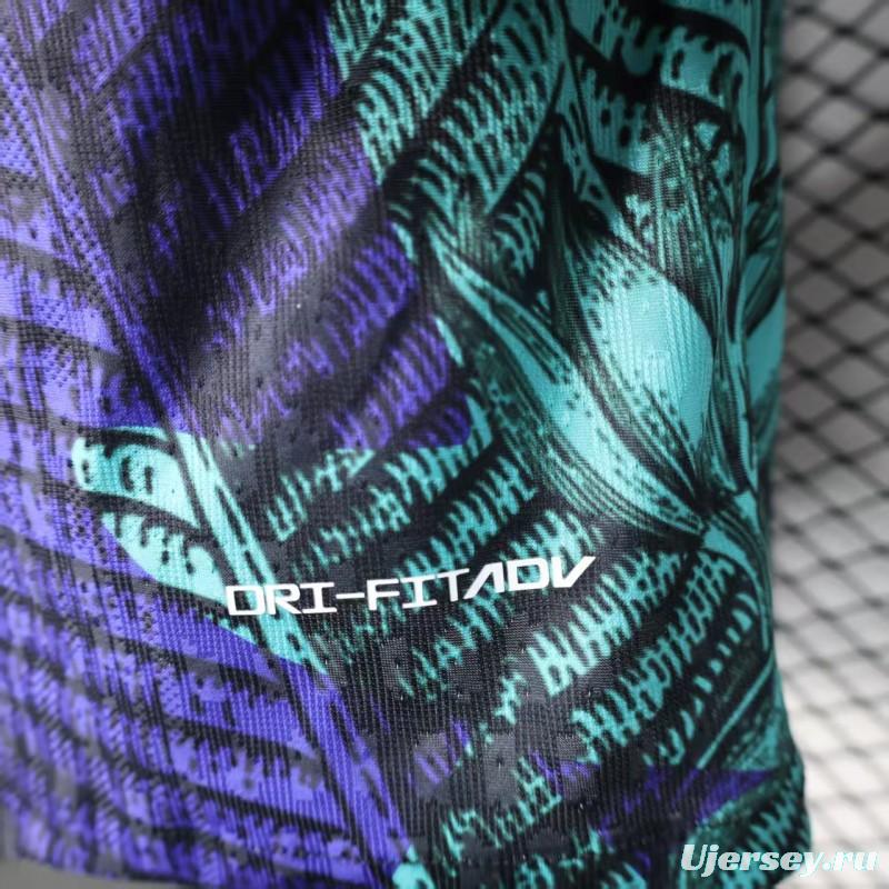 Player Version 2025 Brazil Purple with Tropical Leaf Pattern Jersey