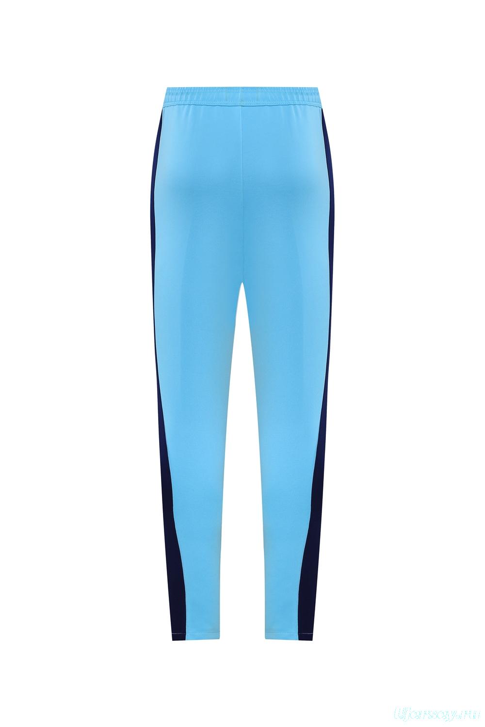 2025 Nike Air Tracksuit Set - Light Blue with Navy Accents Full Zipper Jacket + Long Pants