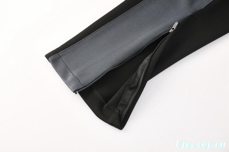 2025 Nike Air Black Tracksuit Set with Gray and White Accents Full Zipper Jacket + Long Pants